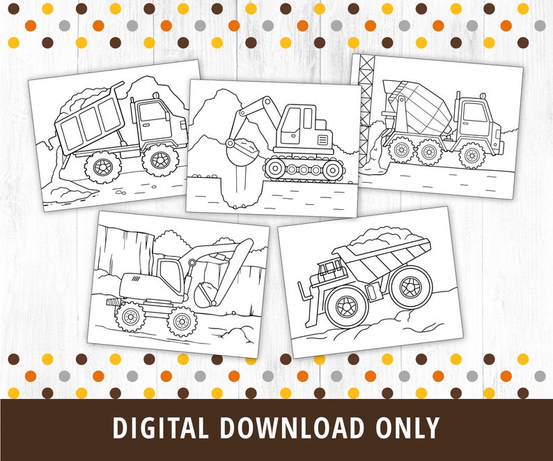 Construction Coloring Pages Construction Printable - Etsy