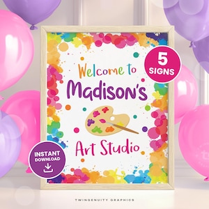 Art Painting Party Signs, Art Birthday Signs, Art Painting Decorations, Art Poster, Paint Party Signs, Art Party, Printable, DIGITAL 8x10" image 1