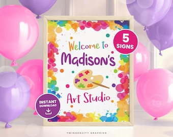 Art Painting Party Signs, Art Birthday Signs, Art Painting Decorations, Art Poster, Paint Party Signs, Art Party, Printable, DIGITAL 8x10"