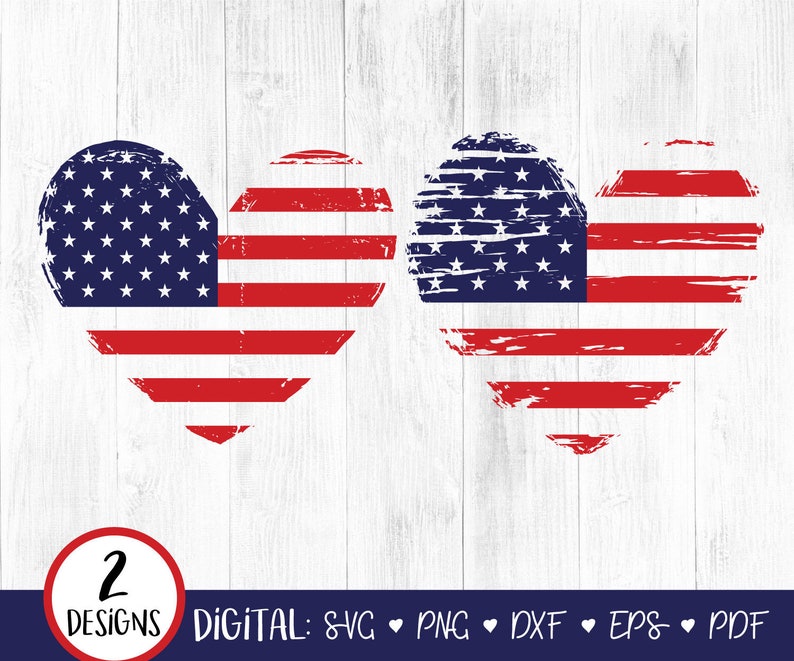 Download American US Distressed Flag Heart SVG Grunge American Flag ...
