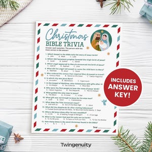 Christmas Bible Trivia Game Printable, Christmas Nativity Game, Church ...