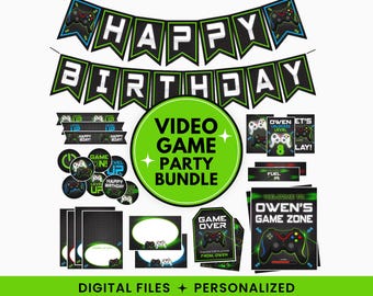 Video Game Party Decorations, Video Game Birthday Party Decor, Game Birthday Decor, Game Party Bundle, Video Game, Signs, Banner DIGITAL