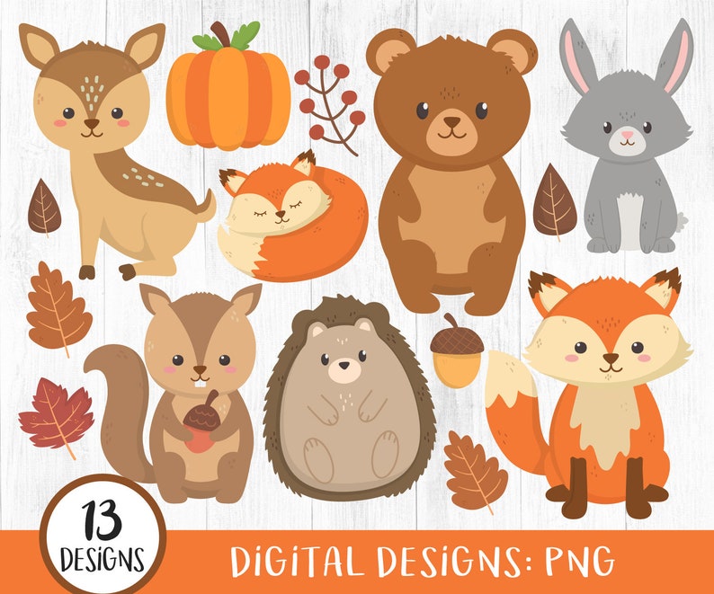 Download Png Files Fox Deer Woodland Autumn Animals Fall Clipart Fall Forest Animals Clipart Cute Woodland Designs 13 Autumn Animals Clipart Clip Art Art Collectibles Gkjwonosari Com