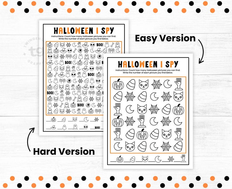 Halloween I Spy Game Printable for Kids, Halloween Classroom Activity ...