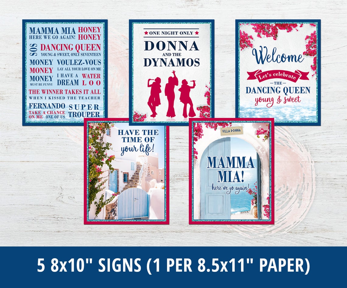 Mamma Mia Party Supplies Mamma Mia Birthday Decorations Etsy