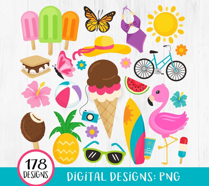 summer clipart mockup