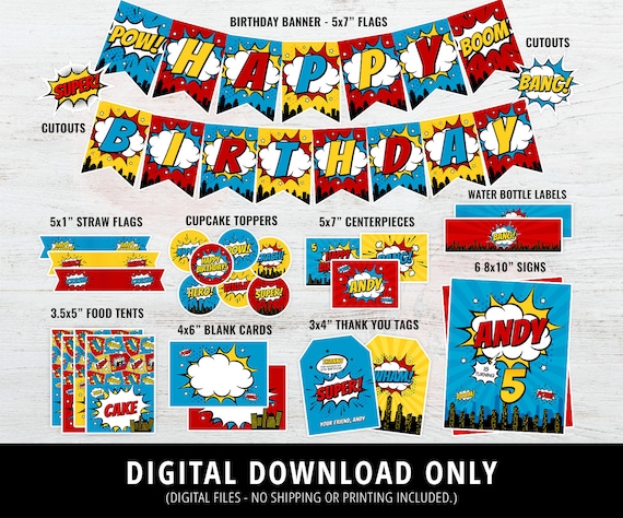Superhero Party Sign What's Your Superhero Name Sign Superhero Birthday Superhero Name Game Superhero Party 8x10 Printable DIGITAL
