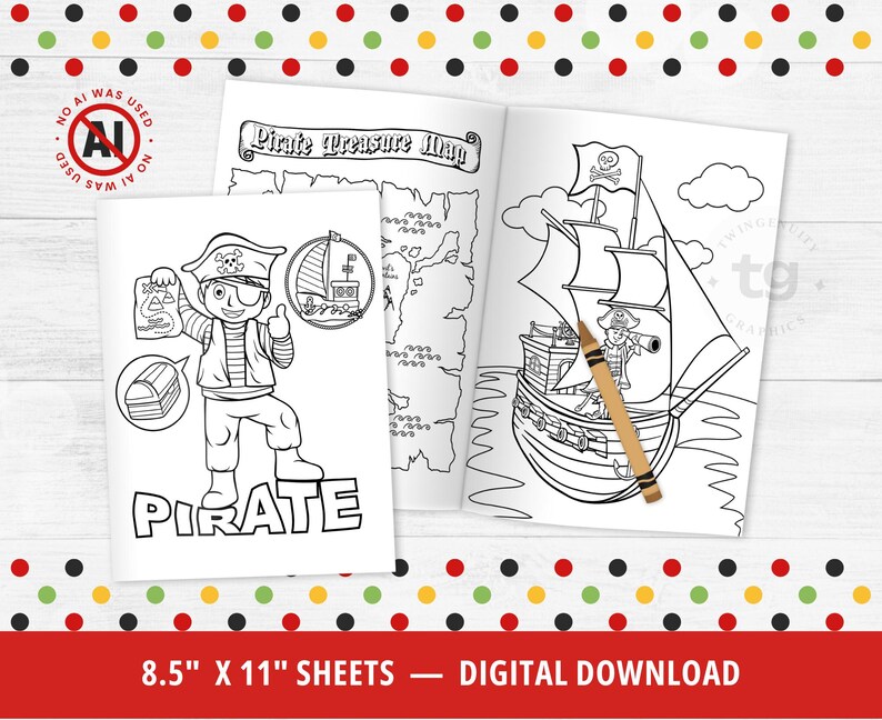15 páginas para colorear de piratas, actividades de piratas, fiesta pirata, decoración pirata, imprimibles de piratas, hojas para colorear para niños, páginas para colorear, DIGITAL imagen 4