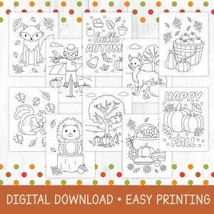 Fall coloring pages for kids.