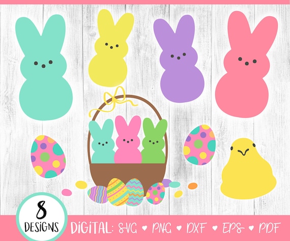 Easter Peeps Svg Easter Peeps Clip Art Cut File Bundle Etsy