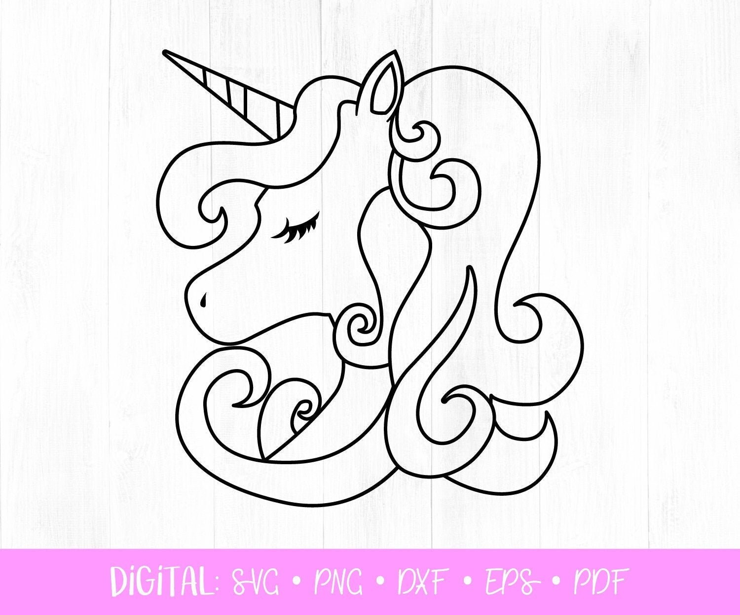 Download Unicorn Face Svg Unicorn Clipart Unicorn Svg Unicorn Face Etsy