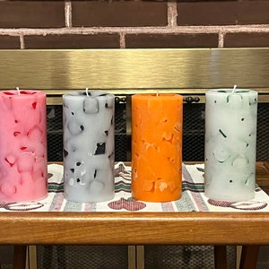 Round Chunk Pillar Candles - 9, 6, 3 Inches in Height