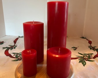 Set of 4 Scented Pillar Candles