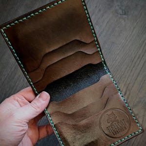 Vintage Style American Traditional Tattoo Style Rabbit Bifold Leather Wallet image 5