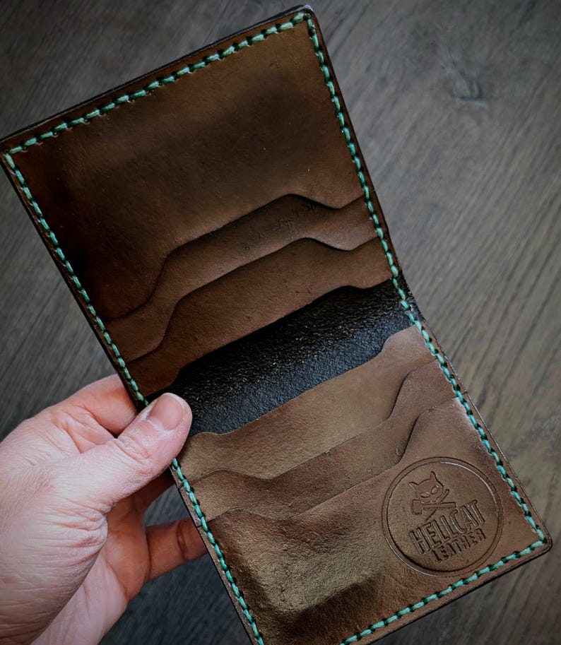 Vintage Style American Traditional Tattoo Style Rabbit Bifold Leather Wallet image 5