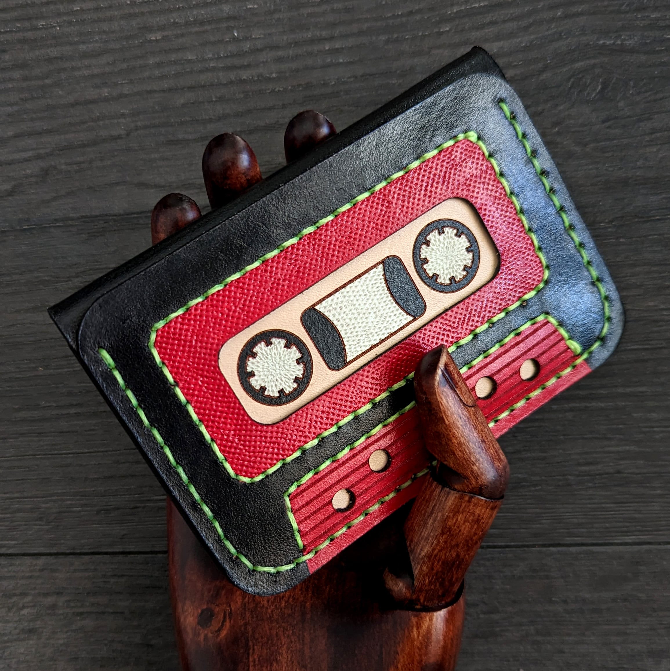 Nostalgic Retro Cassette Tape Leather Wallet in cyber Etsy