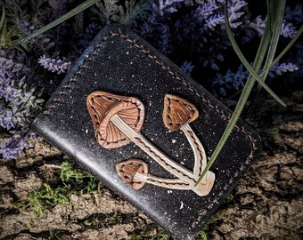 Mushroom Leather Wallet - Etsy