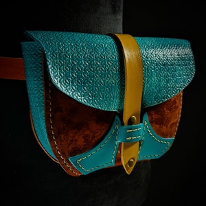 Festival Faire Hip pouch Bag in teal yellow and tan