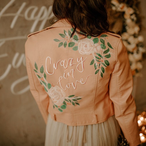 Bespoke Hand Painted Leather or Faux Leather Jacket Wedding Etsy