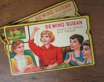 Sewing Susan Needle Case Vintage Sewing Notion Collectible Needle Book