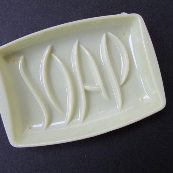 Plastic Soap Dish Vintage Yellow Mid Century Kitsch Soap Dish