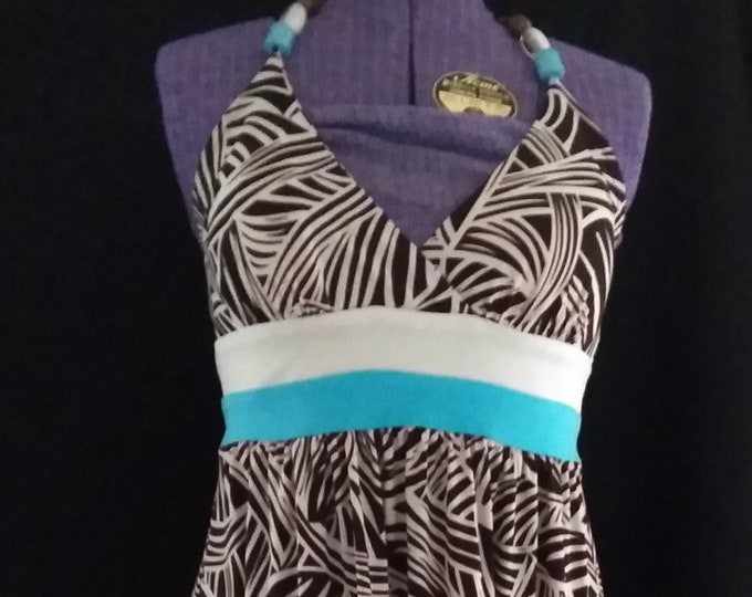 Vintage Zebra Halter Dress