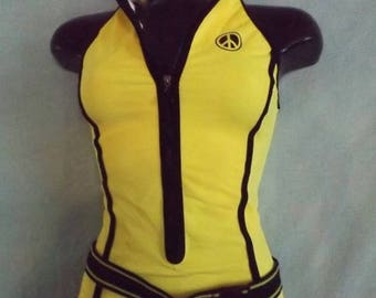 Vintage Venus 1 piece Yellow Sport Swimsuit