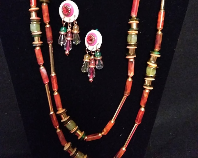 Whimsical Tribal Necklace & Earring Set