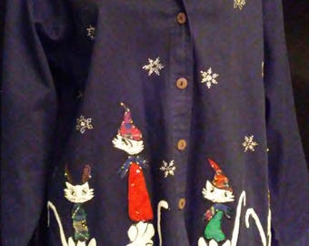 Awesome Cool Cat Christmas Shirt