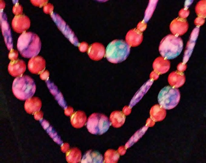 Vintage Tie-dye Strand of Beads