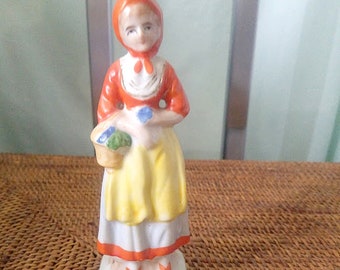 Vintage Hand-Painted Porcelain Figurine - Young Maiden - Japan