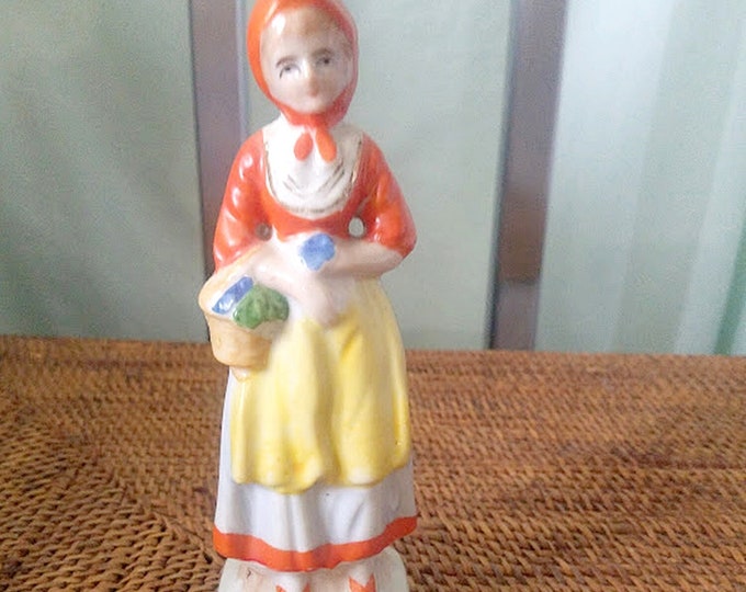 Vintage Hand-Painted Porcelain Figurine - Young Maiden - Japan