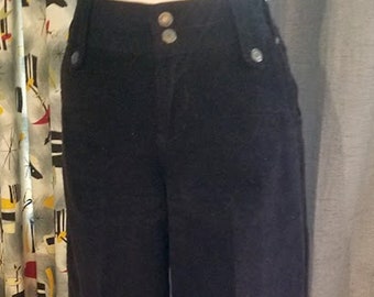 Y2K Black Corduroy Wide Leg Capris