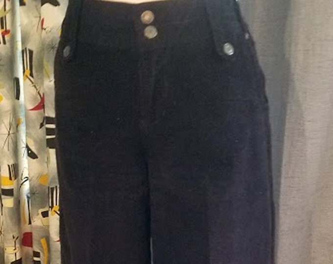 Y2K Black Corduroy Wide Leg Capris