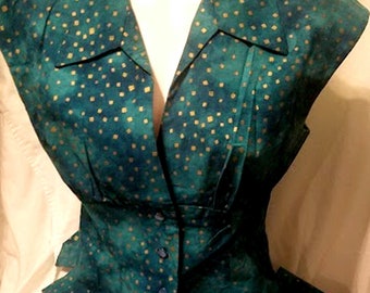 Vintage 90's Tailored Batik Print Pantsuit / One-of-a-Kind