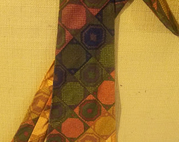 Groovy Vintage 60's Mod Cotton Necktie