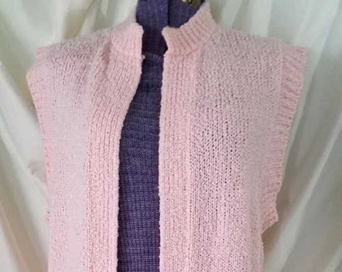 Vintage 70's Bonnie LeRoy Pink Knit Vest