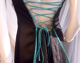 Vintage 90's Niki Livas Lace-up Strapless Party Gown