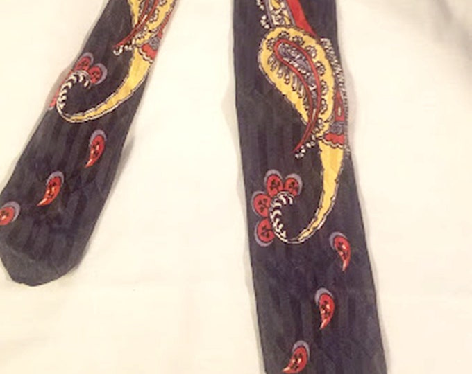 Vintage Gatsby Silk Paisley Necktie