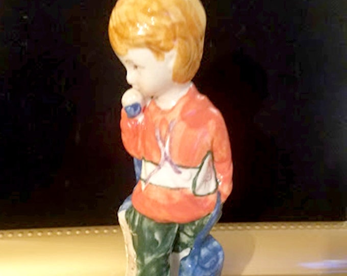 Vintage Porcelain 7" Ginger Boy Figurine