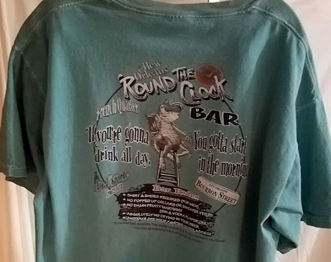 Vintage 90's "Round The Clock Bar" Bourbon Street Tee