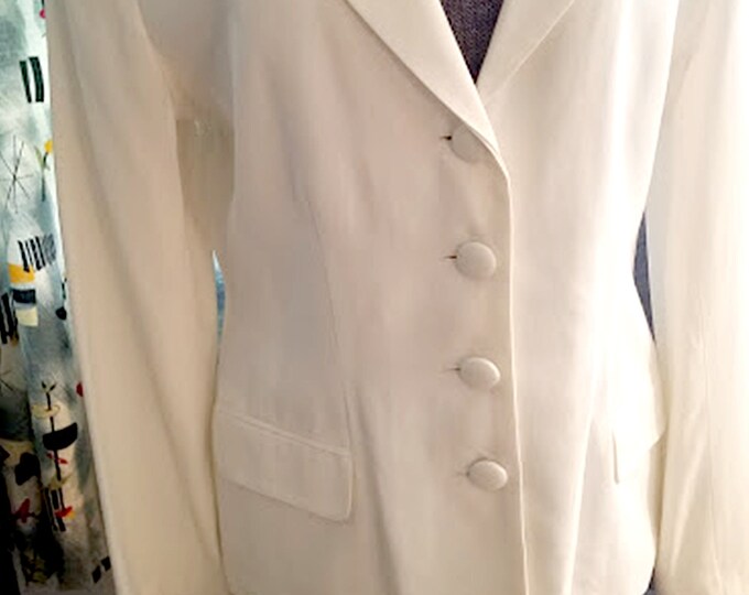Vintage 90's Chic White Rayon Jacket