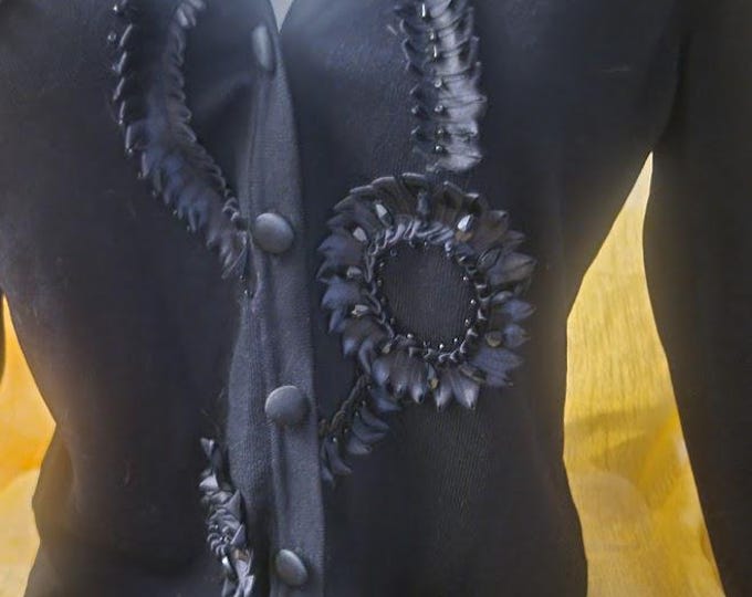 Vintage 90's Lauren Michelle Nylon Blend Button-Up Whimsical Sweater