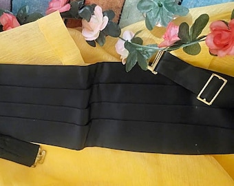 Black Satin Cummerbund Vintage 90's
