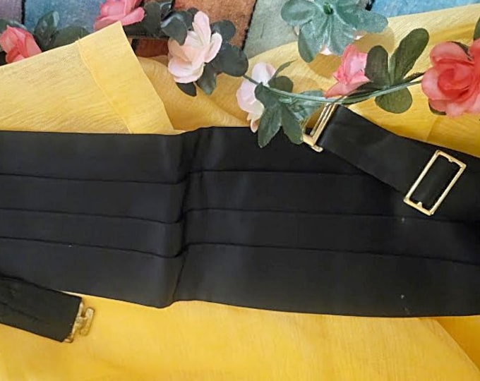Black Satin Cummerbund Vintage 90's