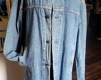 Vintage LEVI'S Full Length Denim Duster/Maxi/Western Coat Made in USA