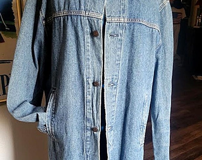 Vintage LEVI'S Full Length Denim Duster/Maxi/Western Coat Made in USA