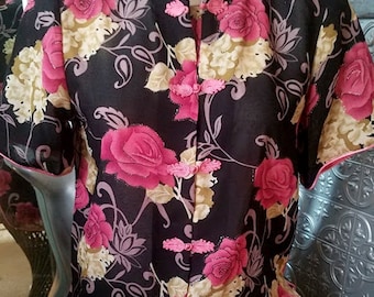 Vintage 80's Oriental Blouse / Pajama Style/ Lingerie