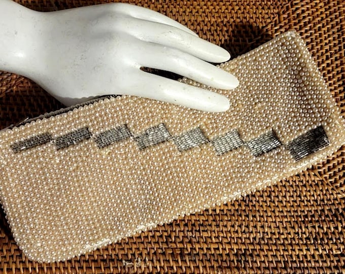 Made in Japan Vintage Beaded Art Deco Clutch Purse