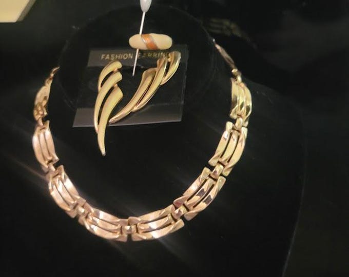 Vintage TRIFARI Necklace Set with Sarah Coventry Bonus Ring